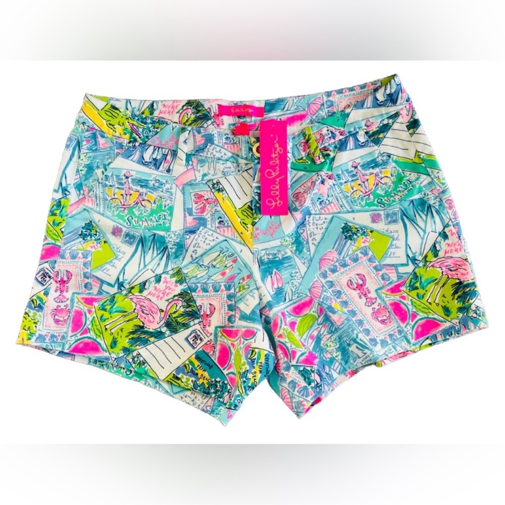 Lilly Pulitzer Callahan Stretch Shorts Wish You Were Here Size 2 Cotton NEW